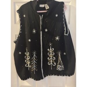 Vintage White Stag Women's‎ Plus Size Festive Christmas Sweater Vest Sz 22W/24W